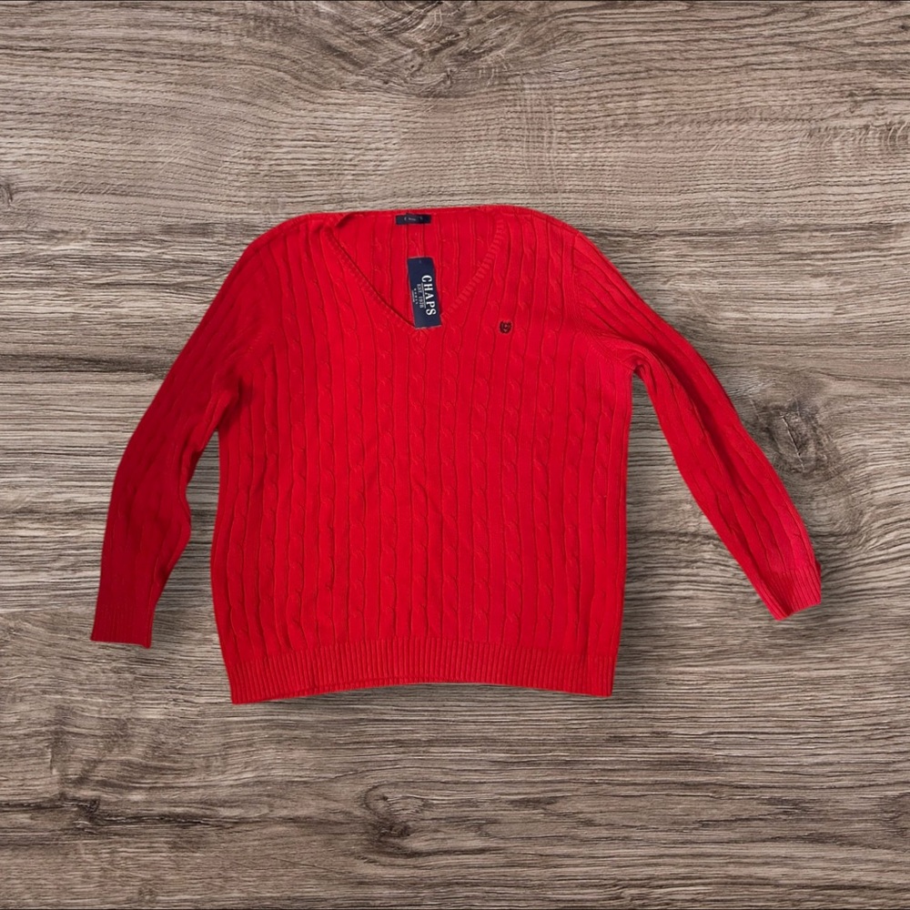 Chaps Crimson V-Neck Sweater